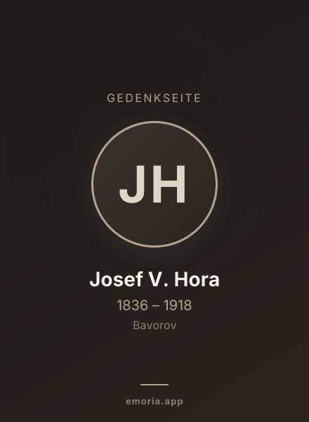 Gedenkportrait von Josef V. Hora