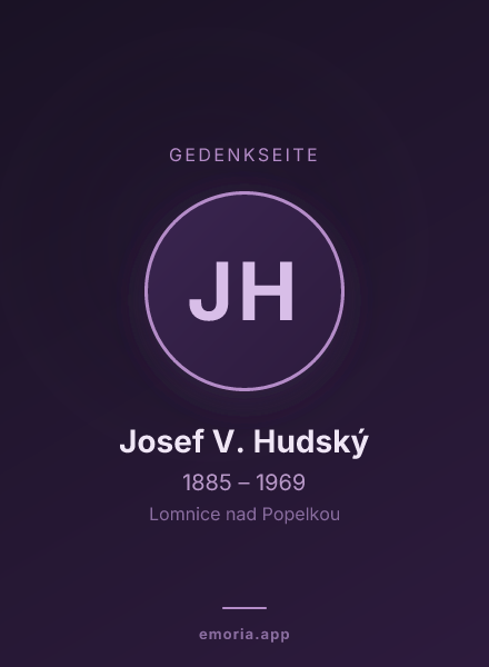 Gedenkportrait von Josef V. Hudský
