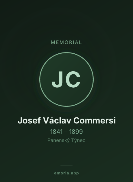Memorial portrait of Josef Václav Commersi