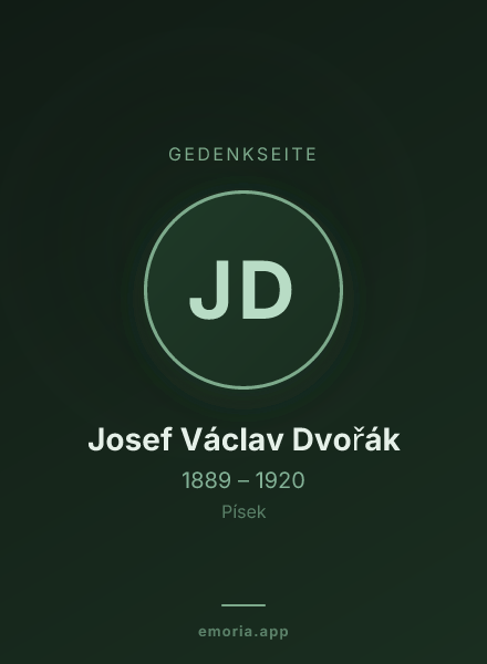 Gedenkportrait von Josef Václav Dvořák