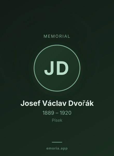 Memorial portrait of Josef Václav Dvořák
