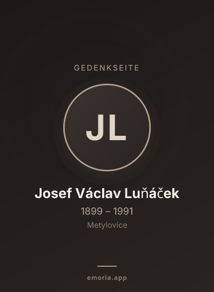 Gedenkportrait von Josef Václav Luňáček
