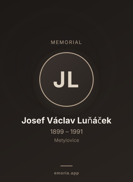 Memorial portrait of Josef Václav Luňáček