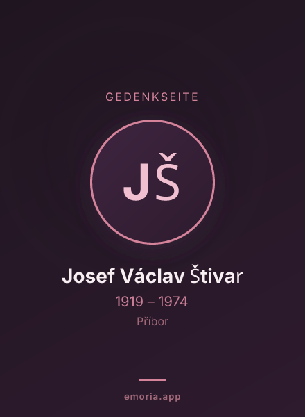 Gedenkportrait von Josef Václav Štivar