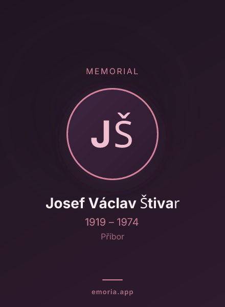 Memorial portrait of Josef Václav Štivar