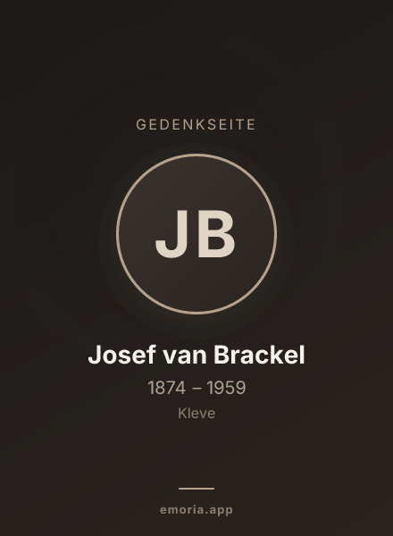 Gedenkportrait von Josef van Brackel