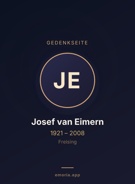 Gedenkportrait von Josef van Eimern