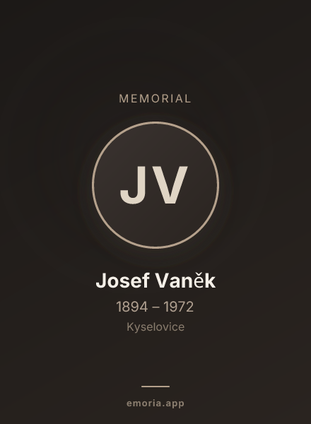 Memorial portrait of Josef Vaněk