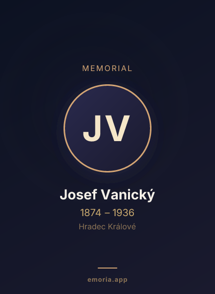 Memorial portrait of Josef Vanický