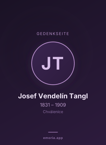 Gedenkportrait von Josef Vendelín Tangl