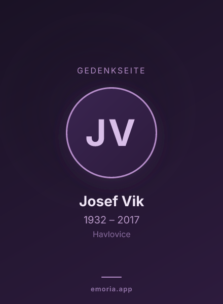 Gedenkportrait von Josef Vik