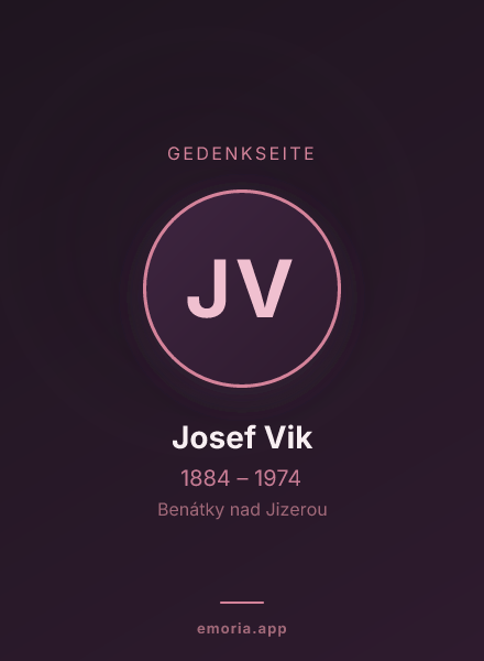 Gedenkportrait von Josef Vik