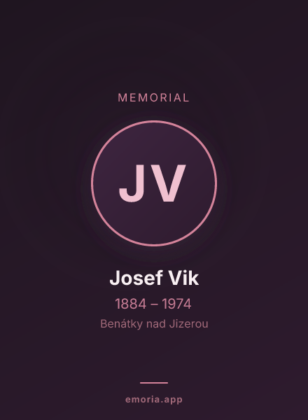 Memorial portrait of Josef Vik