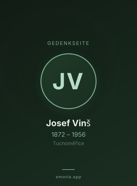 Gedenkportrait von Josef Vinš