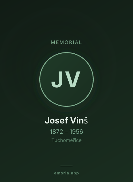 Memorial portrait of Josef Vinš