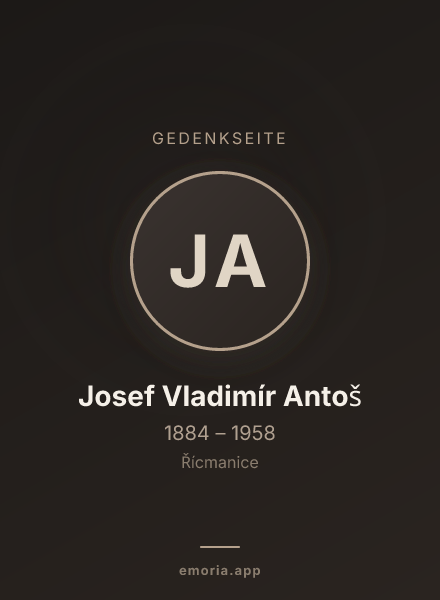 Gedenkportrait von Josef Vladimír Antoš
