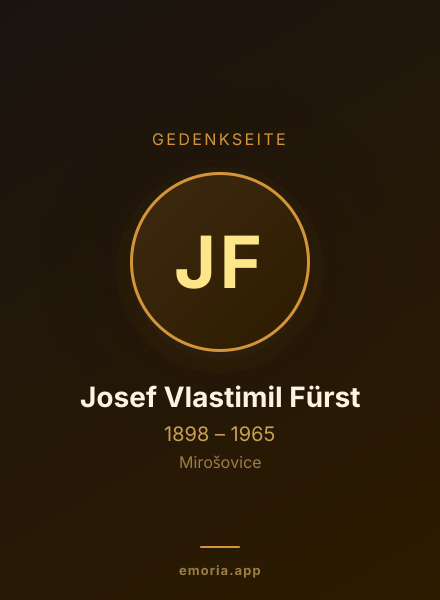Gedenkportrait von Josef Vlastimil Fürst