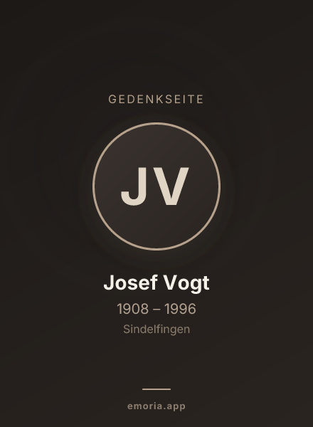 Gedenkportrait von Josef Vogt
