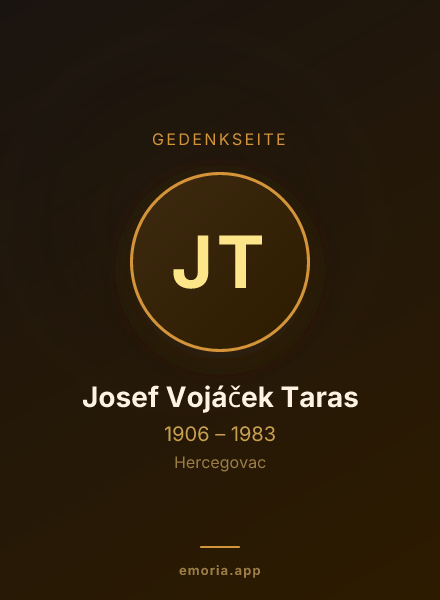 Gedenkportrait von Josef Vojáček Taras