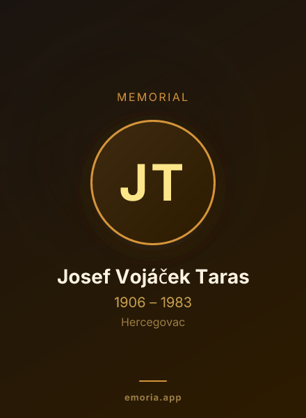 Memorial portrait of Josef Vojáček Taras