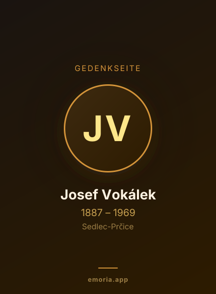 Gedenkportrait von Josef Vokálek