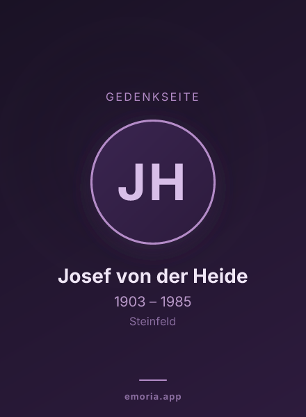 Gedenkportrait von Josef von der Heide