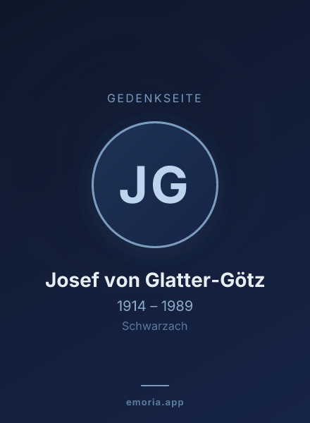 Gedenkportrait von Josef von Glatter-Götz