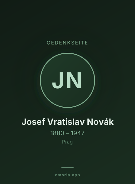 Gedenkportrait von Josef Vratislav Novák