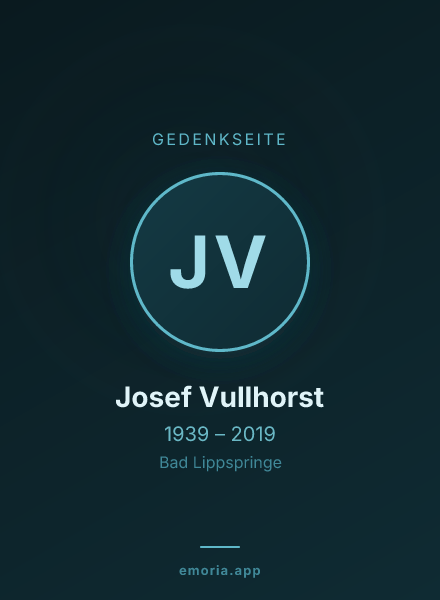 Gedenkportrait von Josef Vullhorst