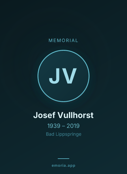 Memorial portrait of Josef Vullhorst