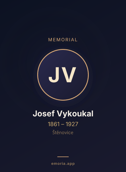 Memorial portrait of Josef Vykoukal