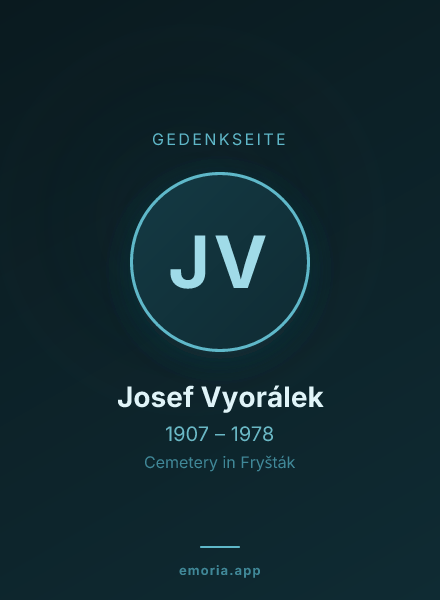 Gedenkportrait von Josef Vyorálek