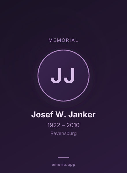 Memorial portrait of Josef W. Janker