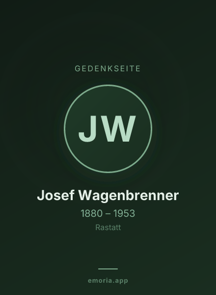 Gedenkportrait von Josef Wagenbrenner