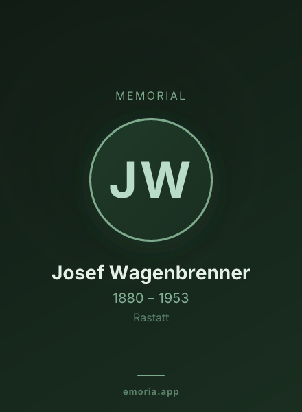 Memorial portrait of Josef Wagenbrenner