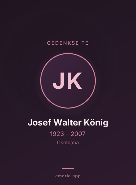 Gedenkportrait von Josef Walter König