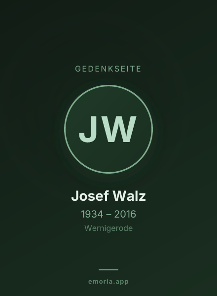 Gedenkportrait von Josef Walz