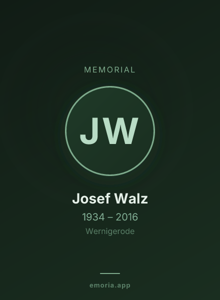 Memorial portrait of Josef Walz