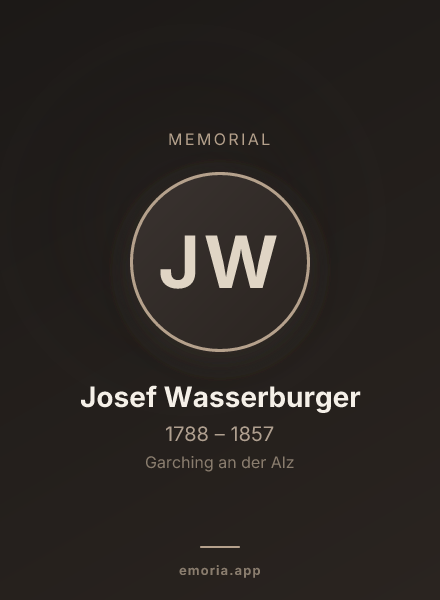 Memorial portrait of Josef Wasserburger