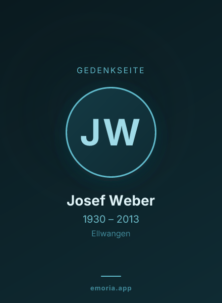 Gedenkportrait von Josef Weber
