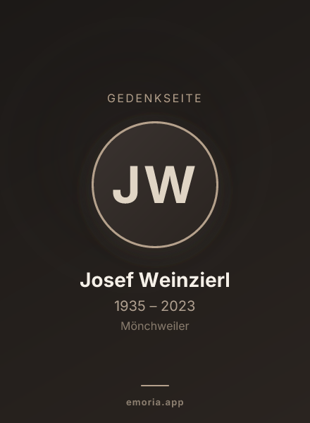 Gedenkportrait von Josef Weinzierl