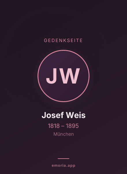Gedenkportrait von Josef Weis