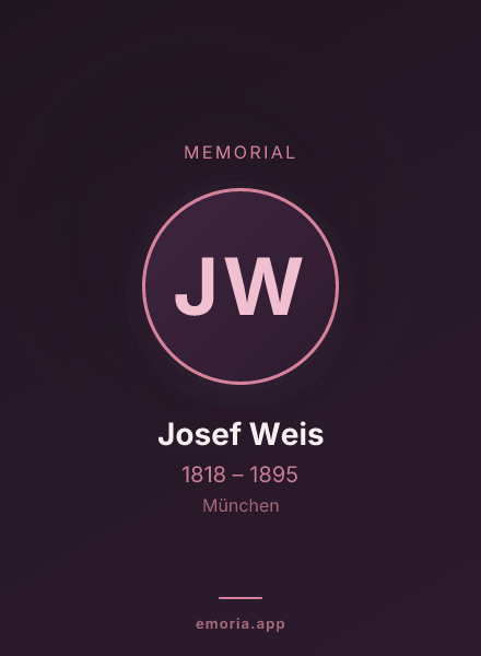 Memorial portrait of Josef Weis