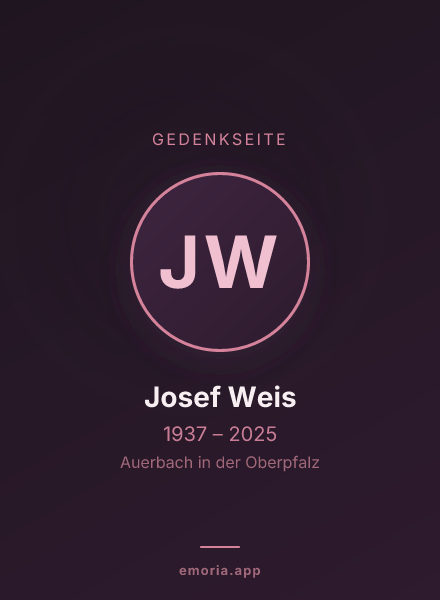 Gedenkportrait von Josef Weis