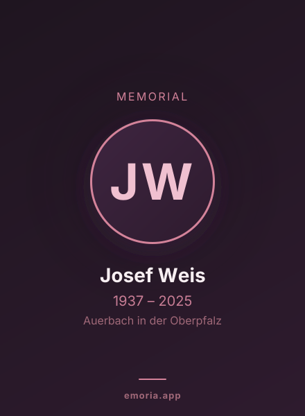 Memorial portrait of Josef Weis
