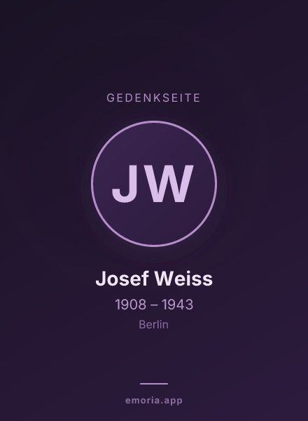 Gedenkportrait von Josef Weiss