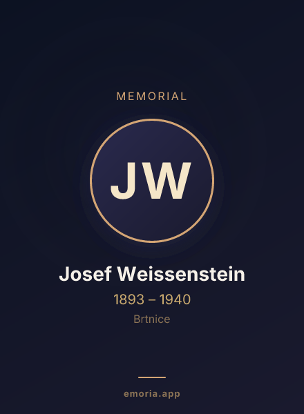 Memorial portrait of Josef Weissenstein