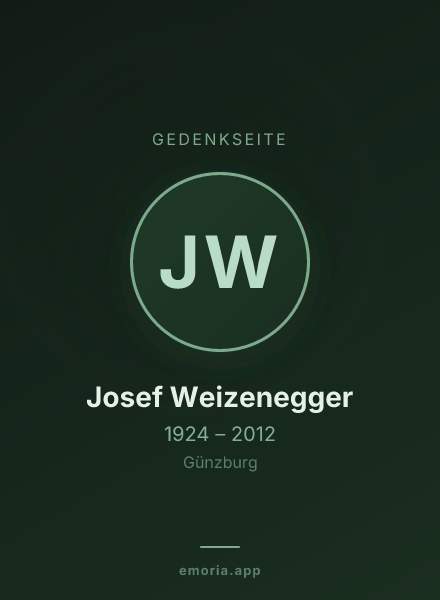 Gedenkportrait von Josef Weizenegger