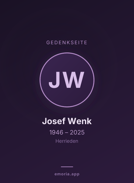 Gedenkportrait von Josef Wenk