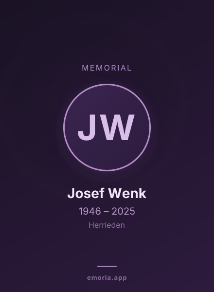 Memorial portrait of Josef Wenk